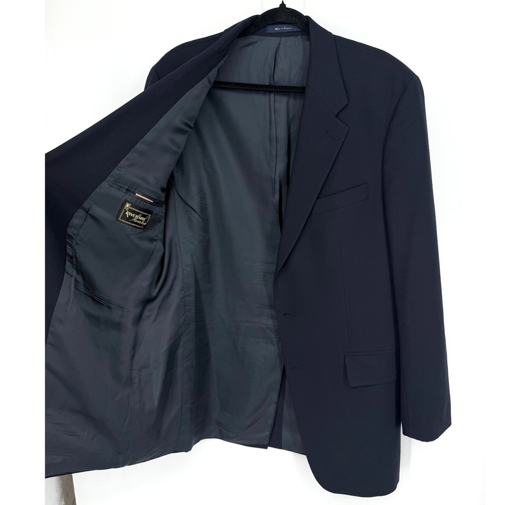 Ralph Lauren Mens Navy Blue 100% Wool 2-Button Blazer Sport Coat Vintage Canada - Picture 10 of 15